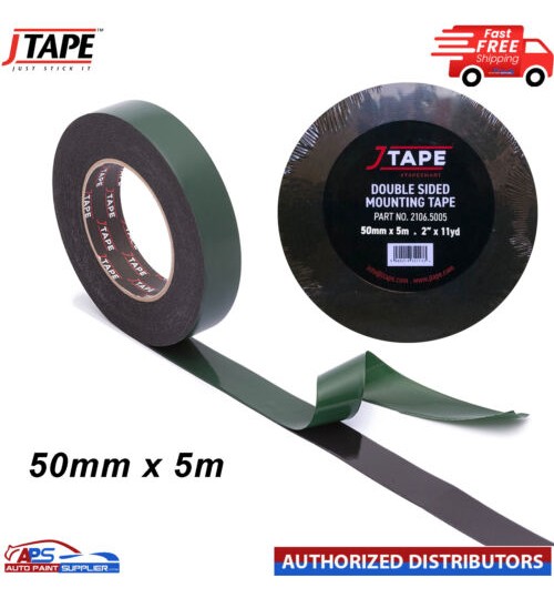 Double Sided Foam Tape 50mm Black Durable Strong 5M Permanent Self Adhesive